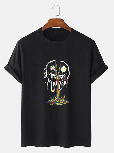 Colorful Dissolving Smiley Print T-Shirt