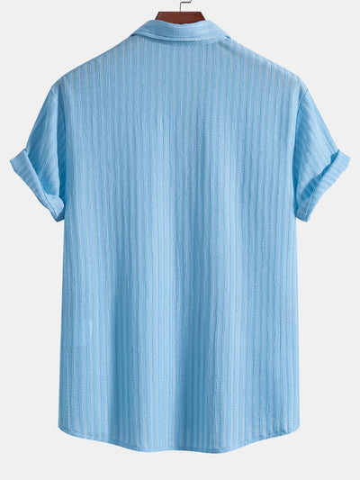 Stripe Jacquard Button Up Shirt
