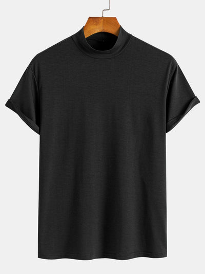 Short Sleeve Mock Neck T-Shirt