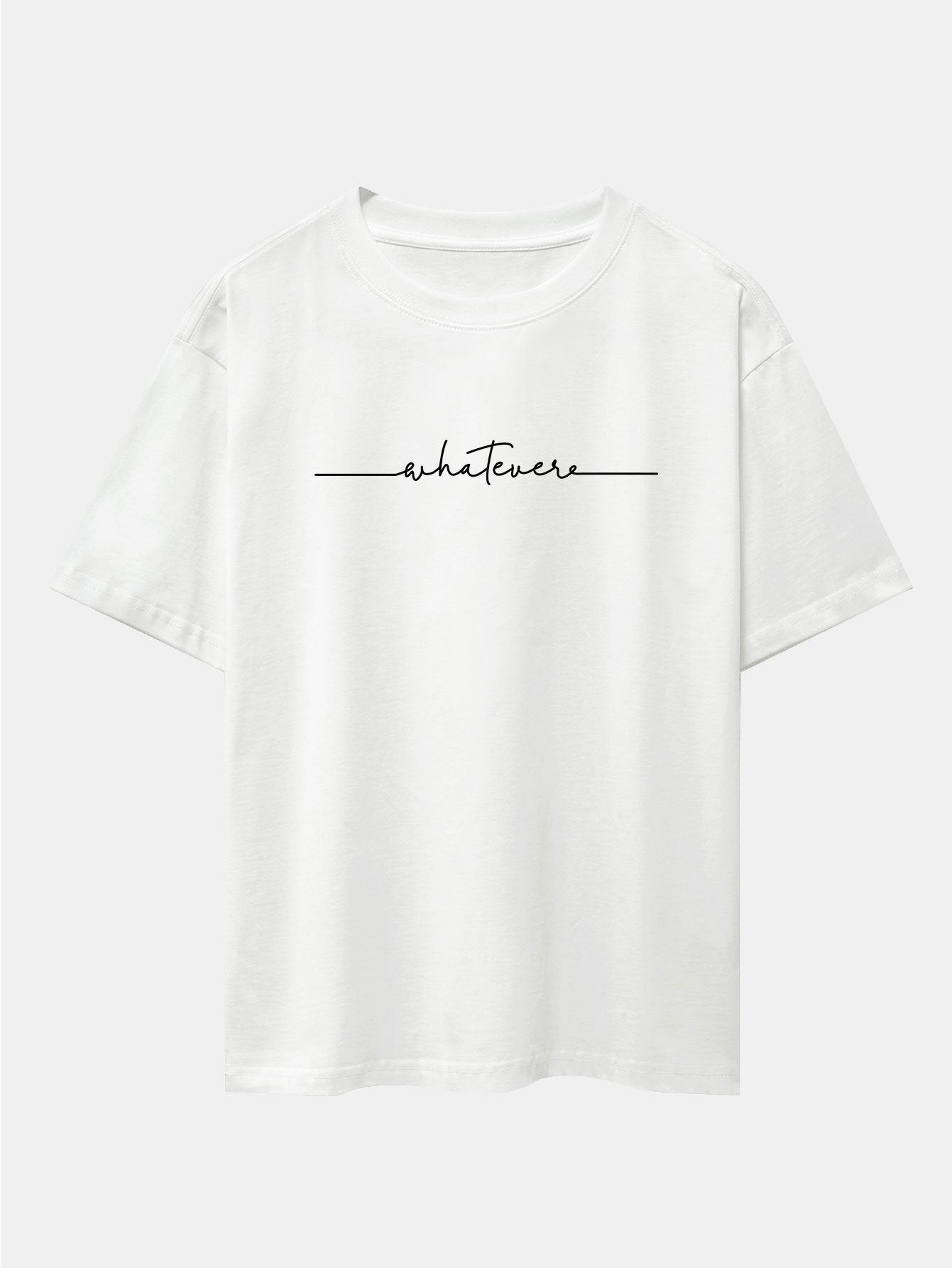 Handwritten Word Print Drop Shoulder Oversize T-Shirt