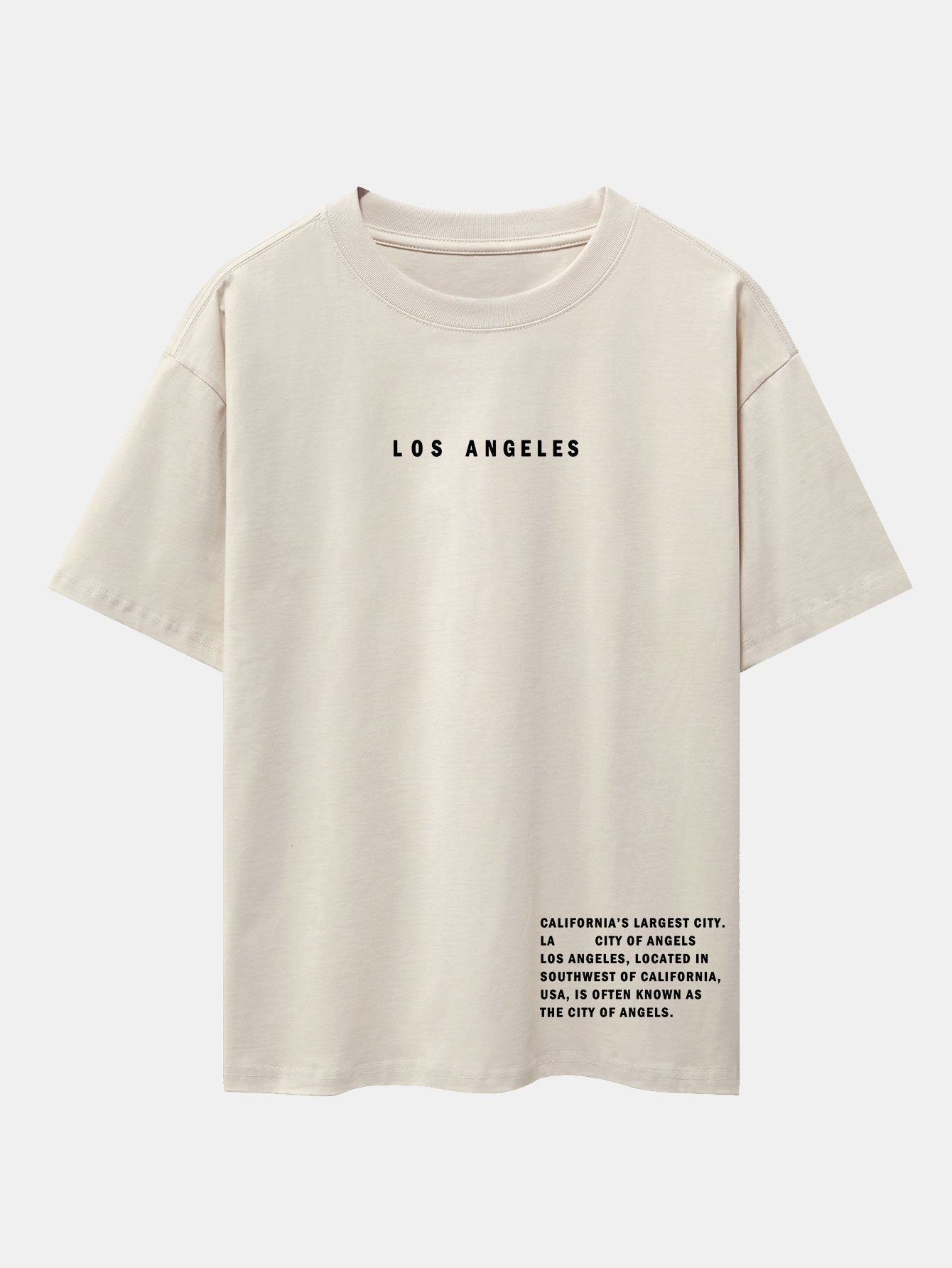 Los Angeles Slogan Print Drop Shoulder Oversize T-Shirt