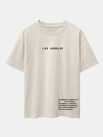 Los Angeles Slogan Print Drop Shoulder Oversize T-Shirt