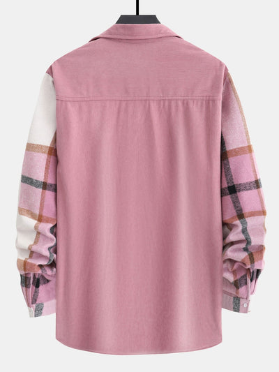 Plaid Corduroy Patchwork Shirt