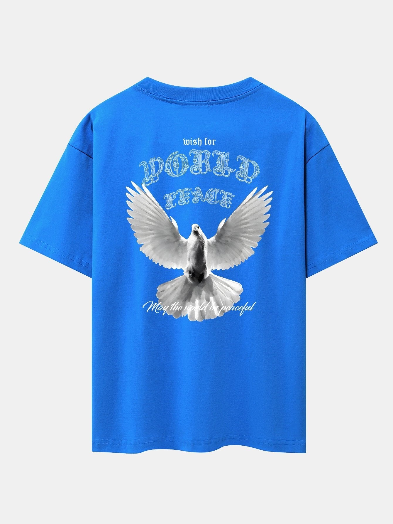 Dove Of Peace Back Print Drop Shoulder Oversize T-Shirt