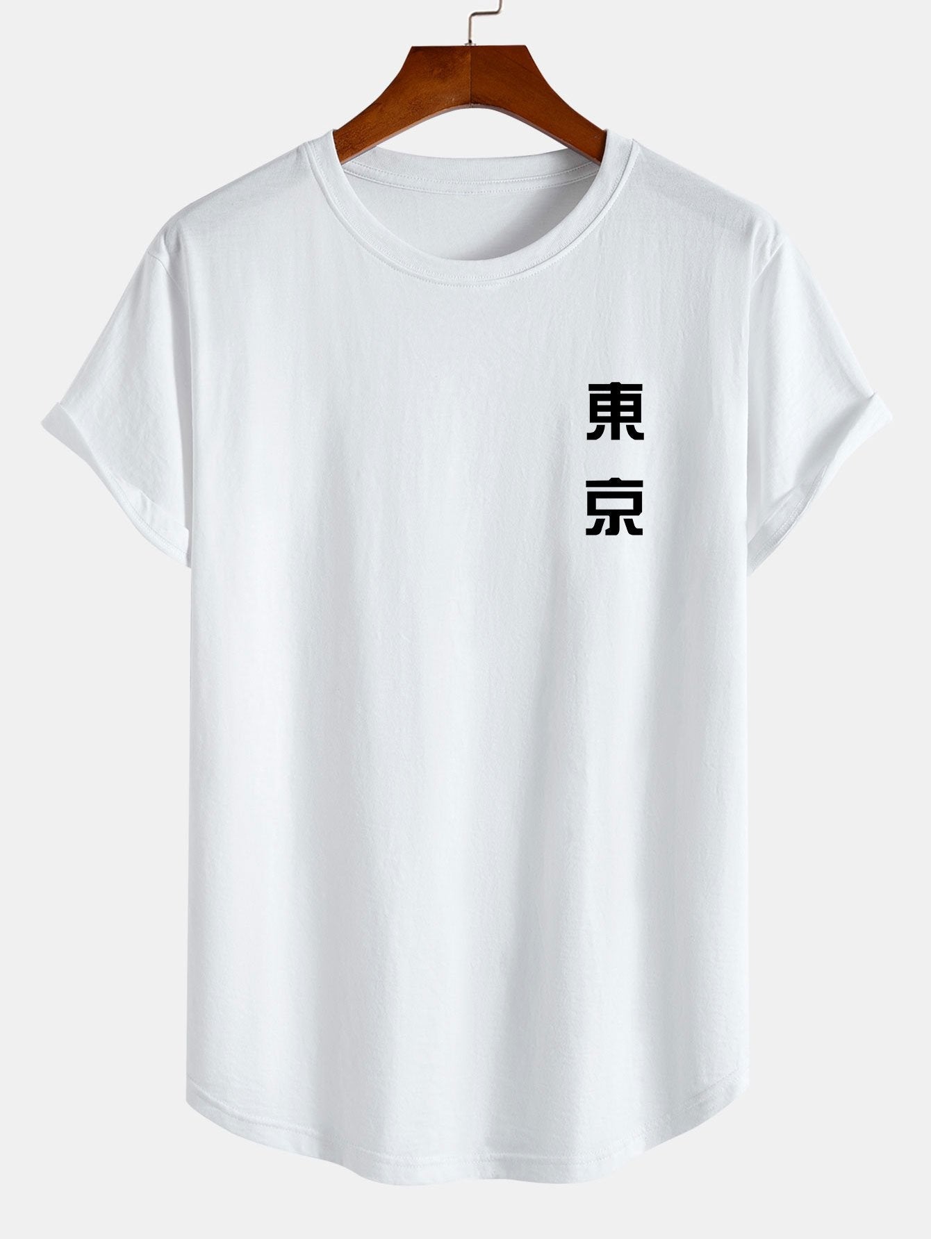 Tokyo Back Print Cotton Arc Hem T-Shirt