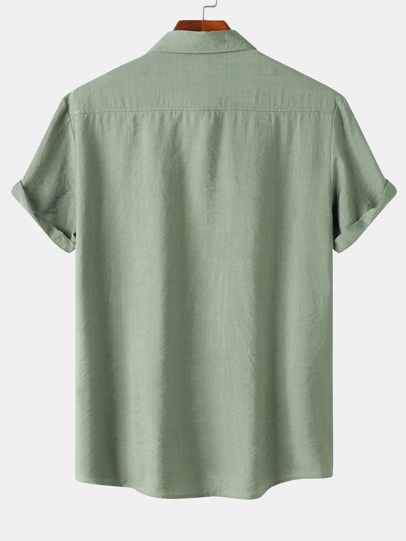 Short Sleeve Textured Button Up Shirt