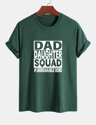Regular Fit Dad And Daughter Squad Print Cotton T-Shirt