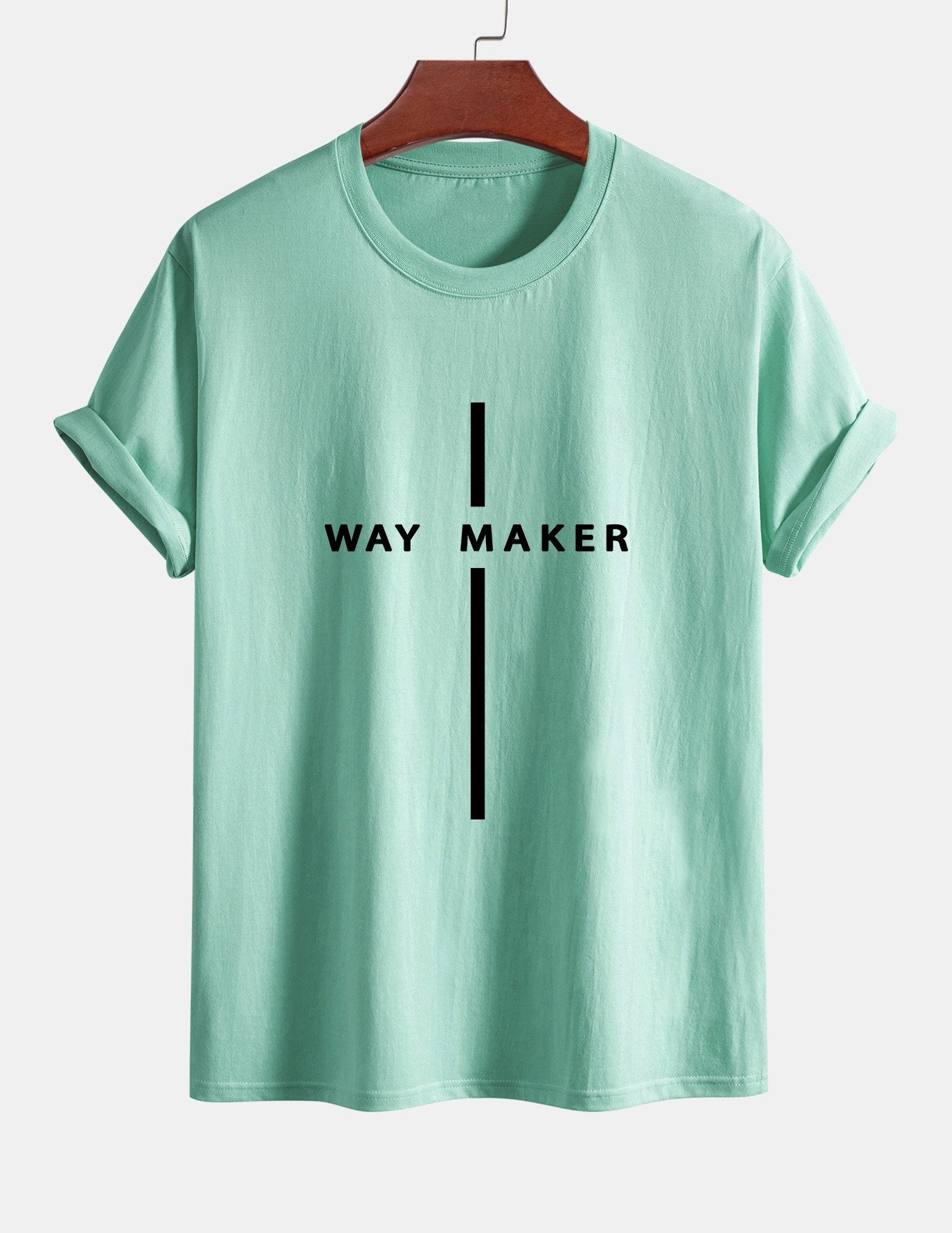 Regular Fit Way Maker Stripe Print Cotton T-Shirt