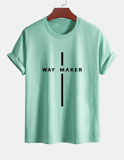 Regular Fit Way Maker Stripe Print Cotton T-Shirt