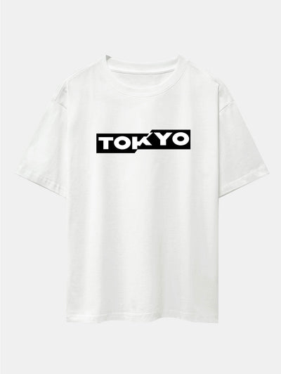 Tokyo Print Drop Shoulder Oversize T-Shirt