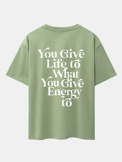 Slogan Back Print Drop Shoulder Oversize T-Shirt