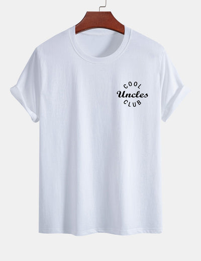 Regular Fit Cool Uncles Club Print Cotton T-Shirt