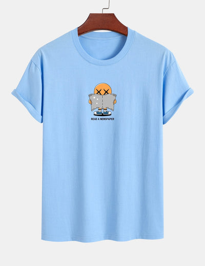 Regular Fit Reading Print Cotton T-Shirt