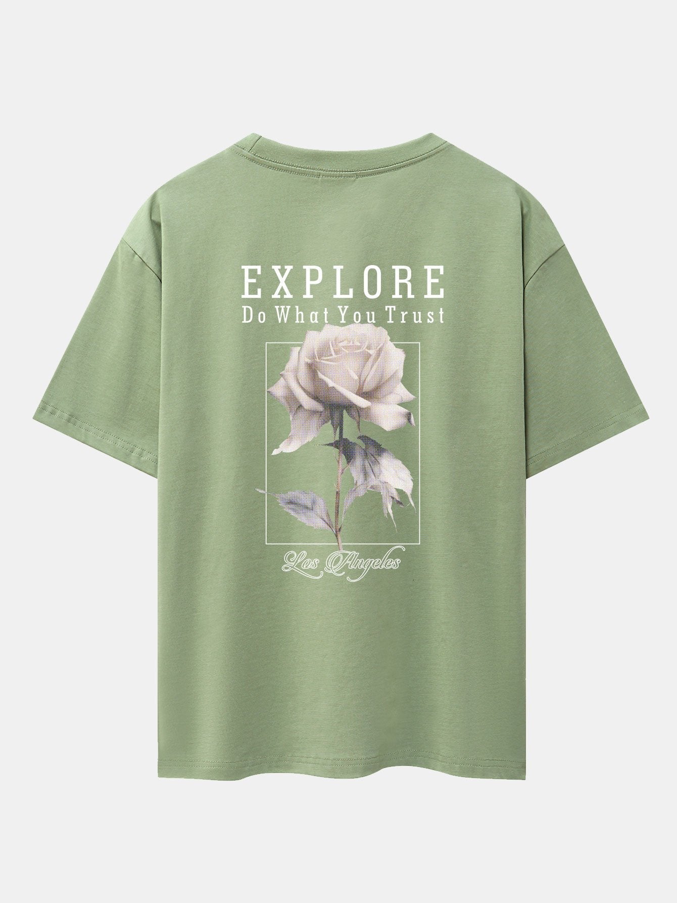 Rose Slogan Back Print Drop Shoulder Oversize T-Shirt