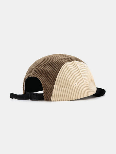 Slogan Pattern Color Block Corduroy Baseball Cap