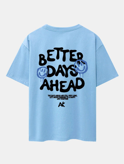 Smiley Slogan Back Print Drop Shoulder Oversize T-Shirt