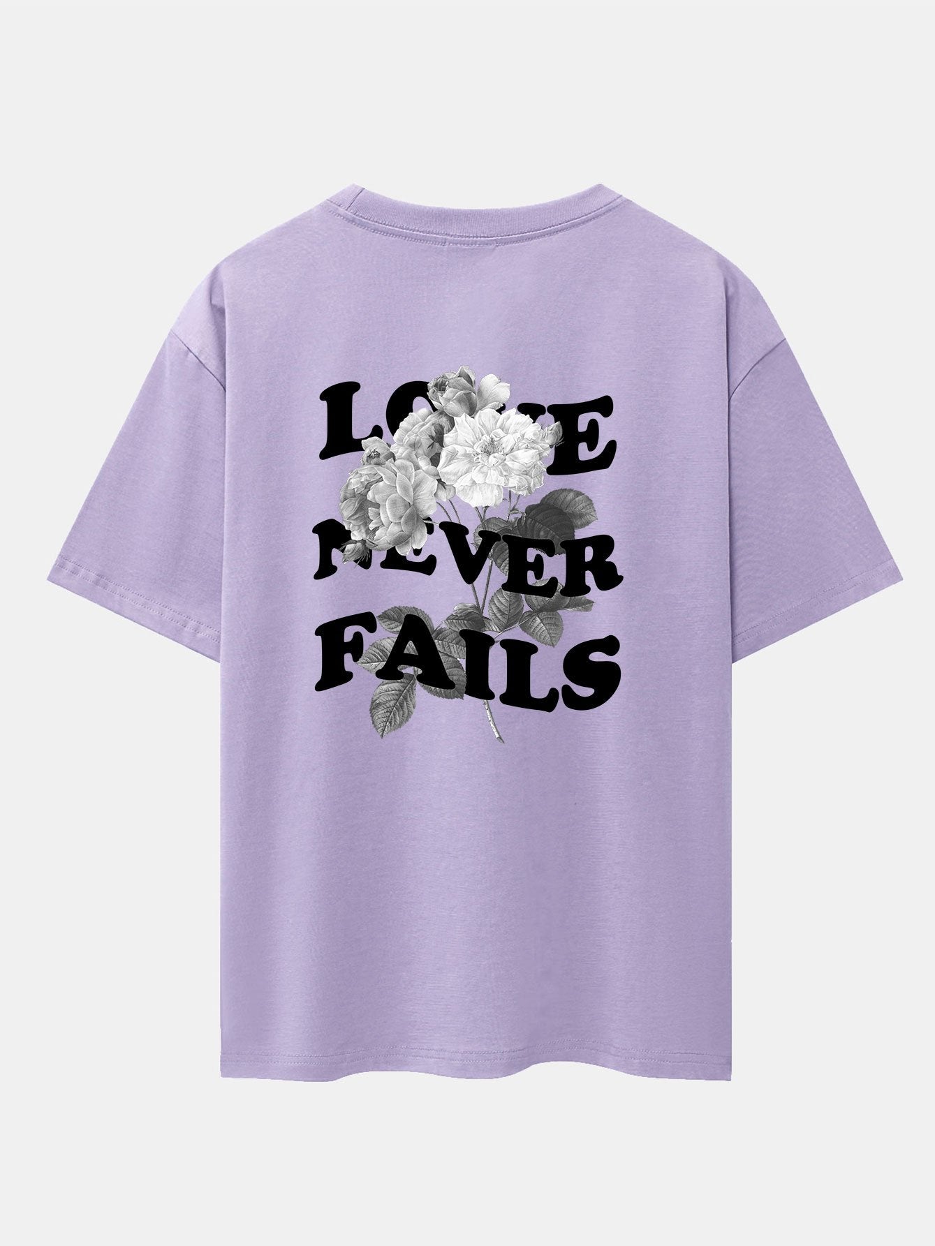 Rose Slogan Back Print Drop Shoulder Oversize T-Shirt