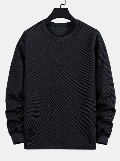Long sleeve Geometric Stripe Jacquard T-Shirt