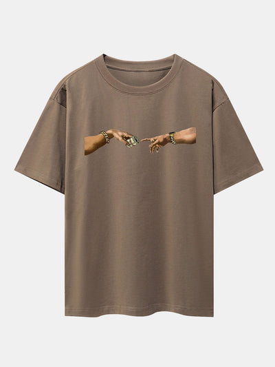 Cash Hand Print Drop Shoulder Oversize T-Shirt