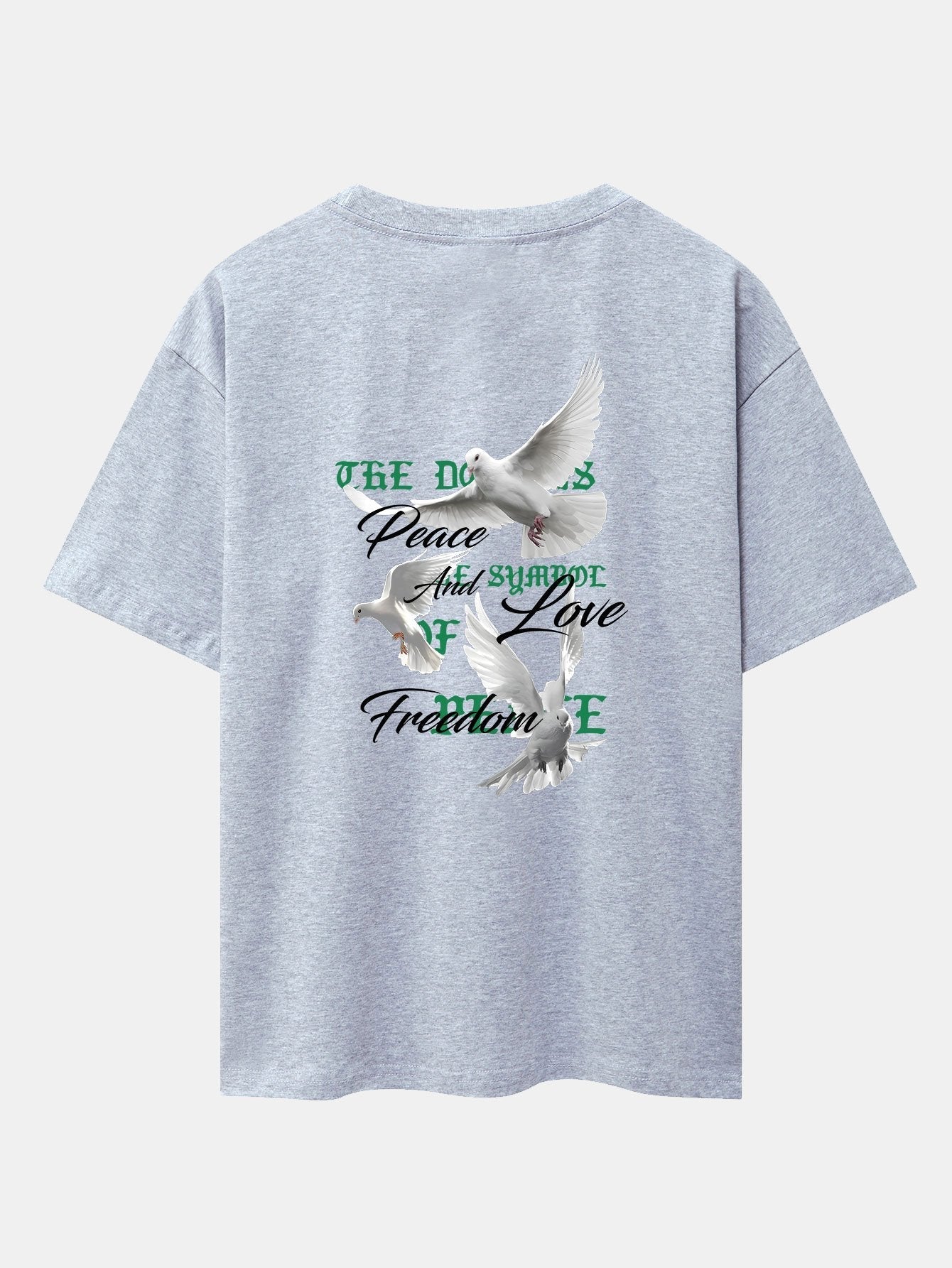 Dove Slogan Back Print Drop Shoulder Oversize T-Shirt
