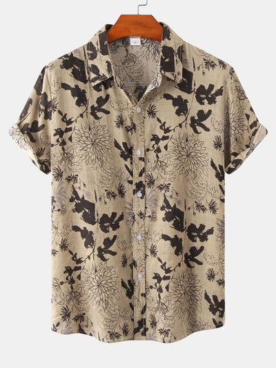Ink Floral Print Button Up Shirt