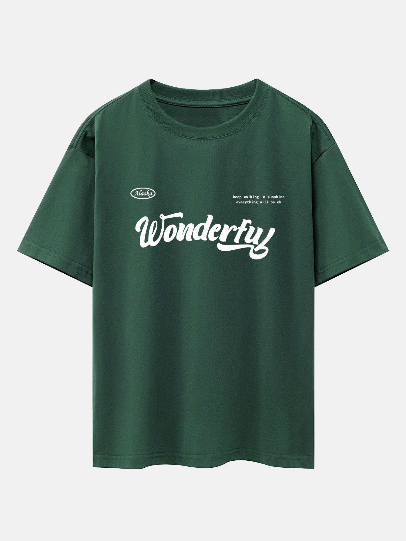 Wonderful Slogan Print Drop Shoulder Oversize T-Shirt