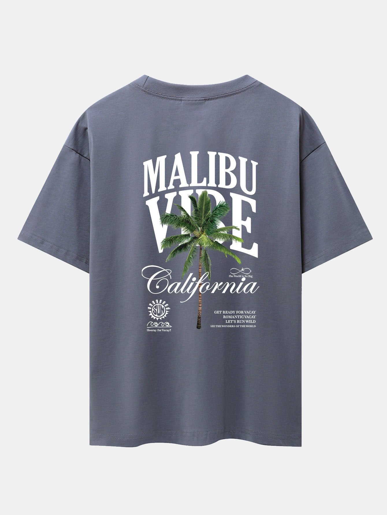California Palm Tree Back Print Drop Shoulder Oversize T-Shirt