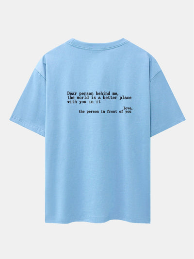 Slogan Back Print Drop Shoulder Oversize T-Shirt