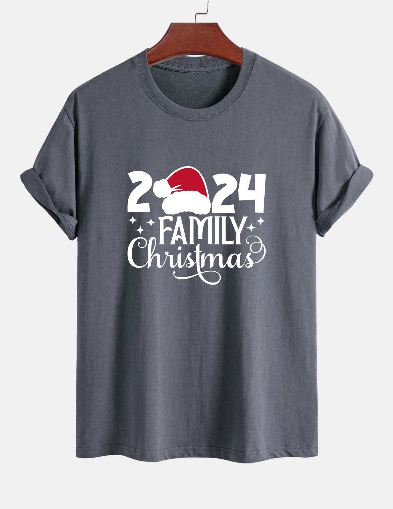 Regular Fit Family Christmas 2024 Print Cotton T-Shirt
