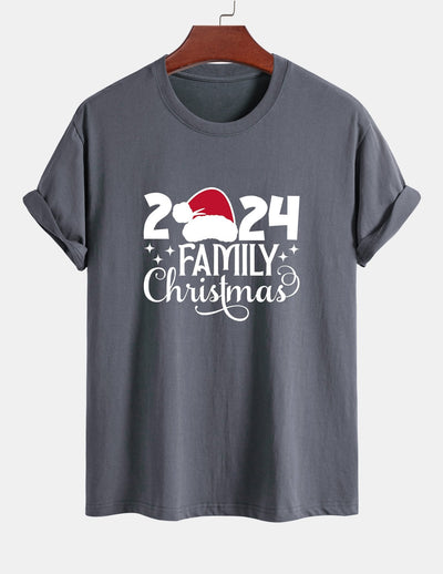 Regular Fit Family Christmas 2024 Print Cotton T-Shirt