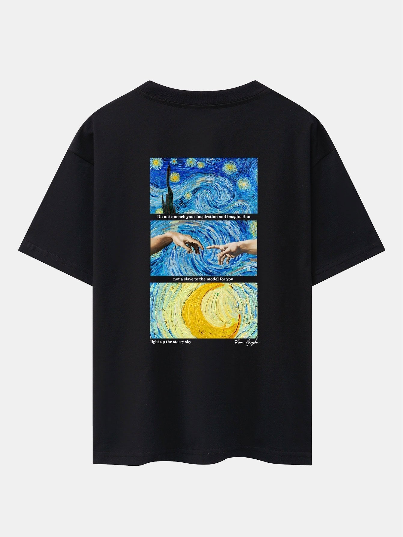 The Starry Night Back Print Drop Shoulder Oversize T-Shirt