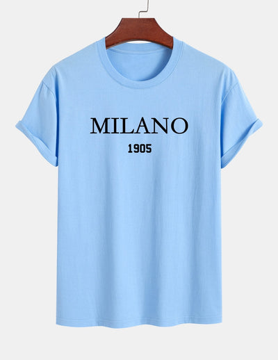 Regular Fit Milano Slogan Cotton T-Shirt