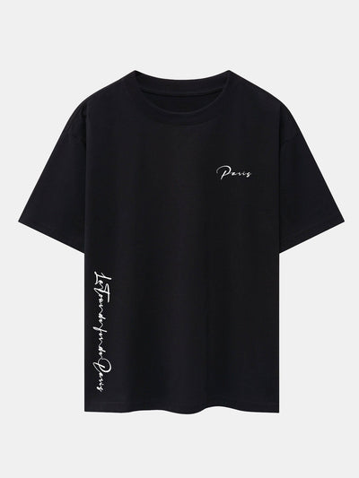 Paris Print Drop Shoulder Oversize T-Shirt