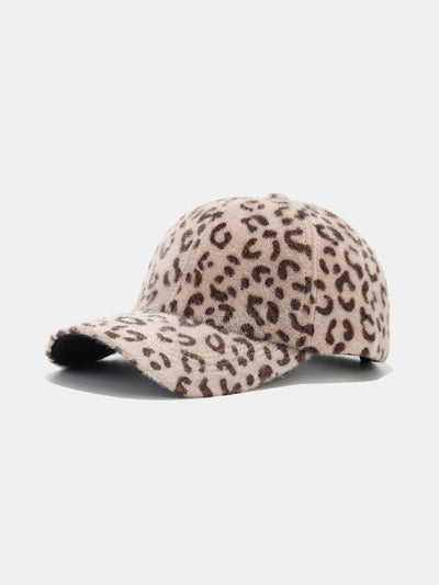 Leopard Pattern Plush Baseball Cap