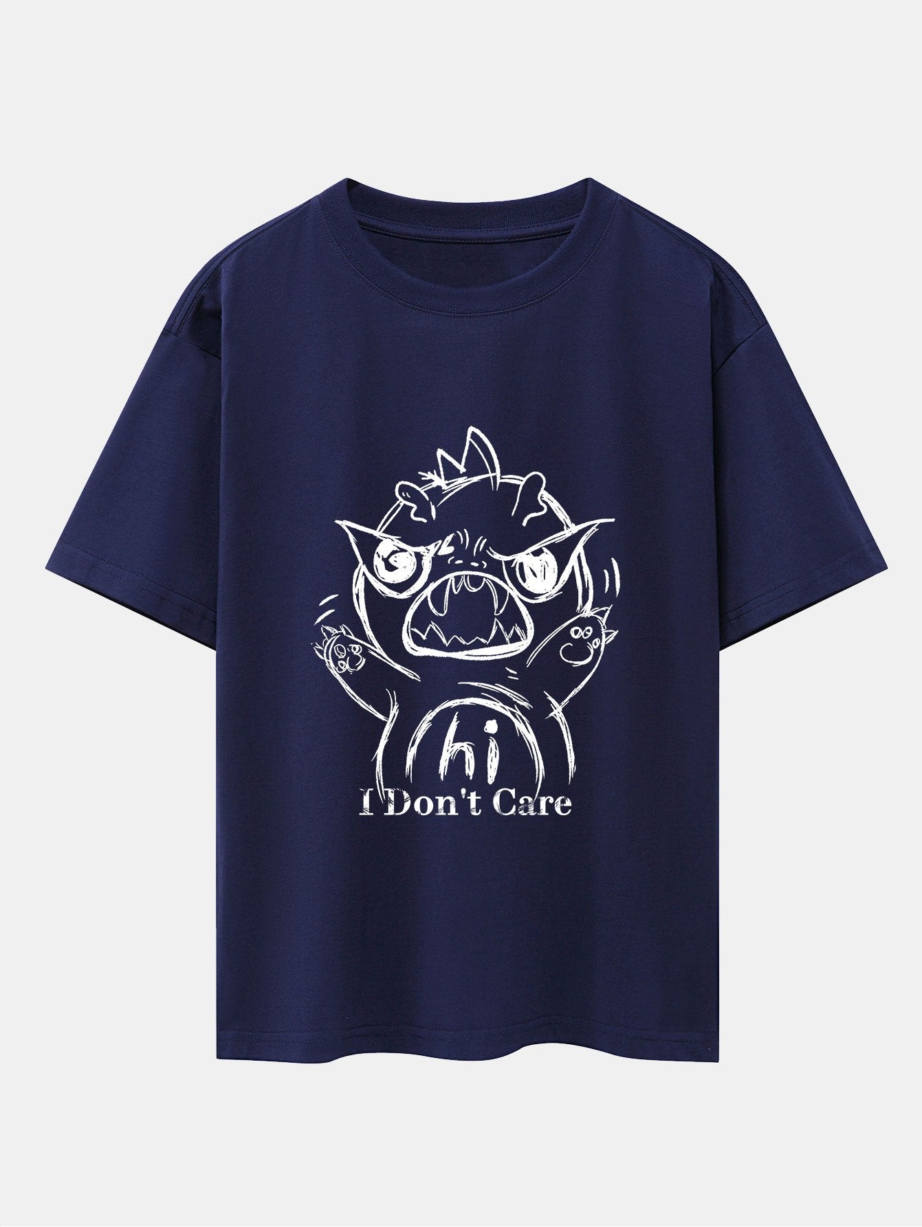 Cartoon Dinosaur Print Drop Shoulder Oversize T-Shirt