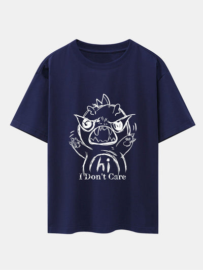 Cartoon Dinosaur Print Drop Shoulder Oversize T-Shirt