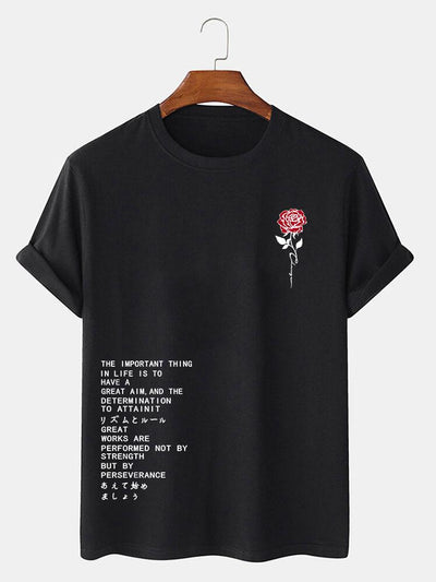 Rose Slogan Print T-Shirt