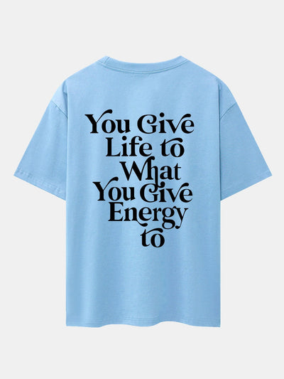Slogan Back Print Drop Shoulder Oversize T-Shirt