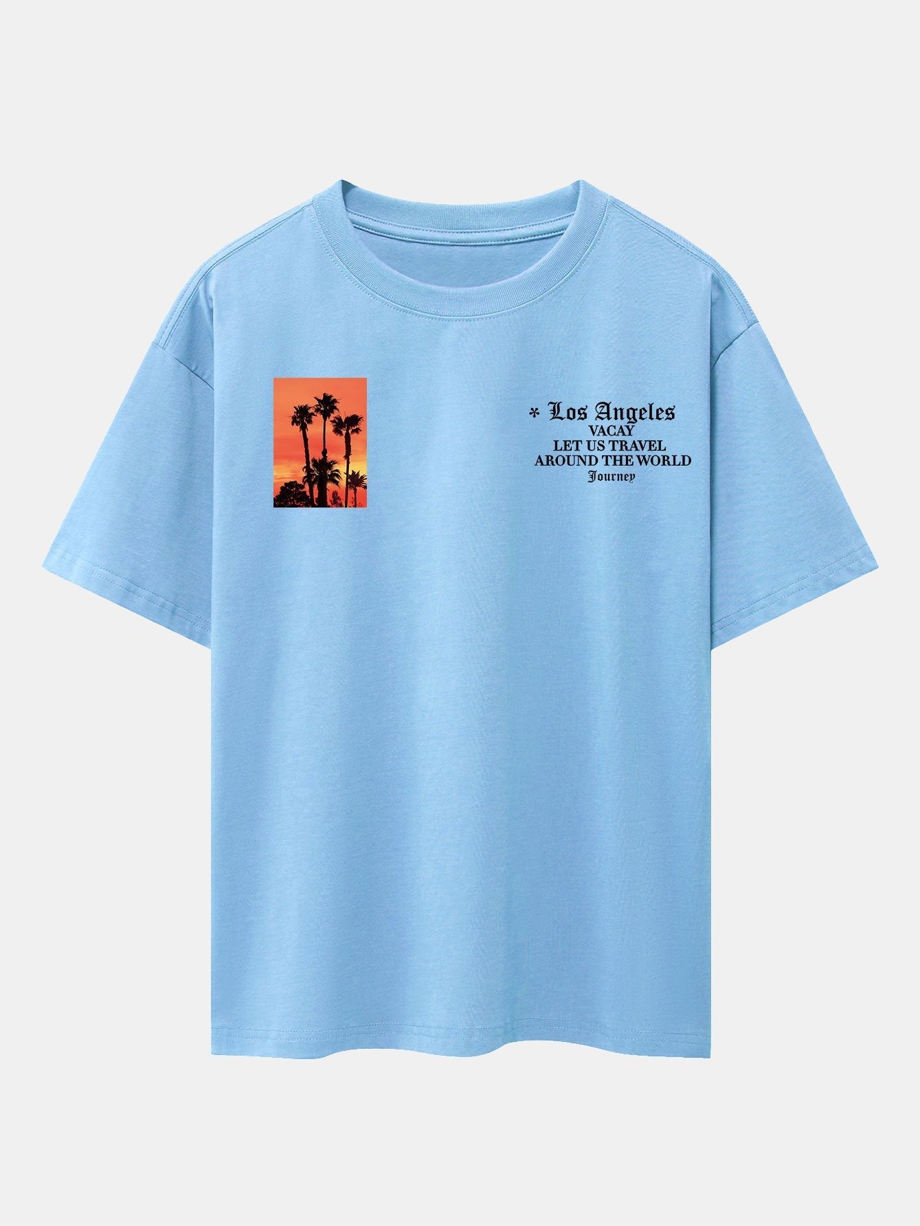 Palm Tree Slogan Print Drop Shoulder Oversize T-Shirt