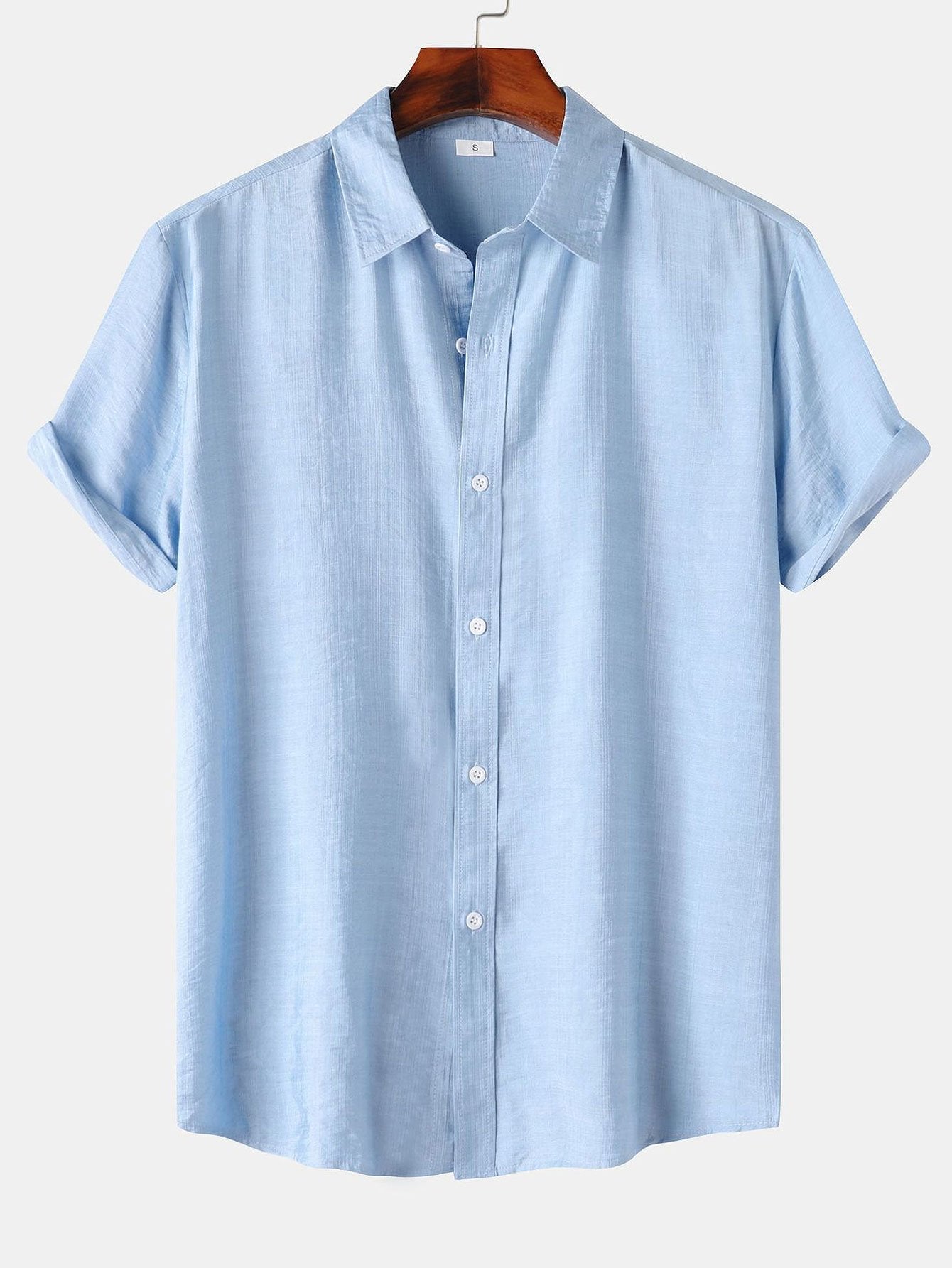 Short Sleeve Textured Button Up Shirt