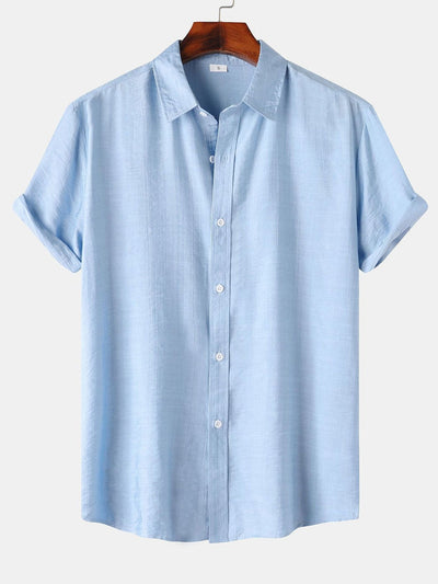 Short Sleeve Textured Button Up Shirt
