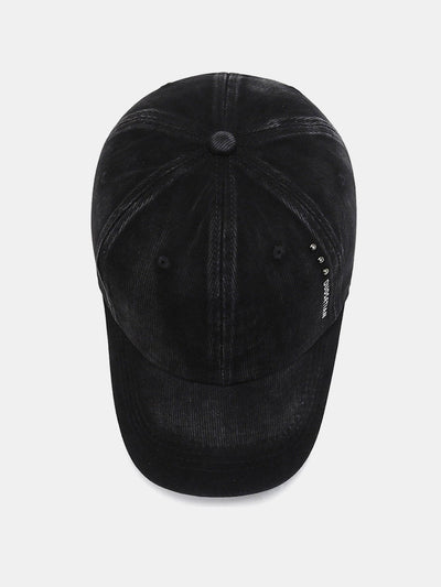 Rivet Solid Color Washed Distressed Baseball Cap