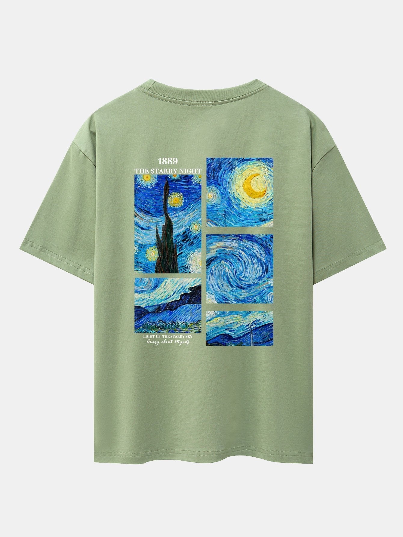 The Starry Night Back Print Drop Shoulder Oversize T-Shirt