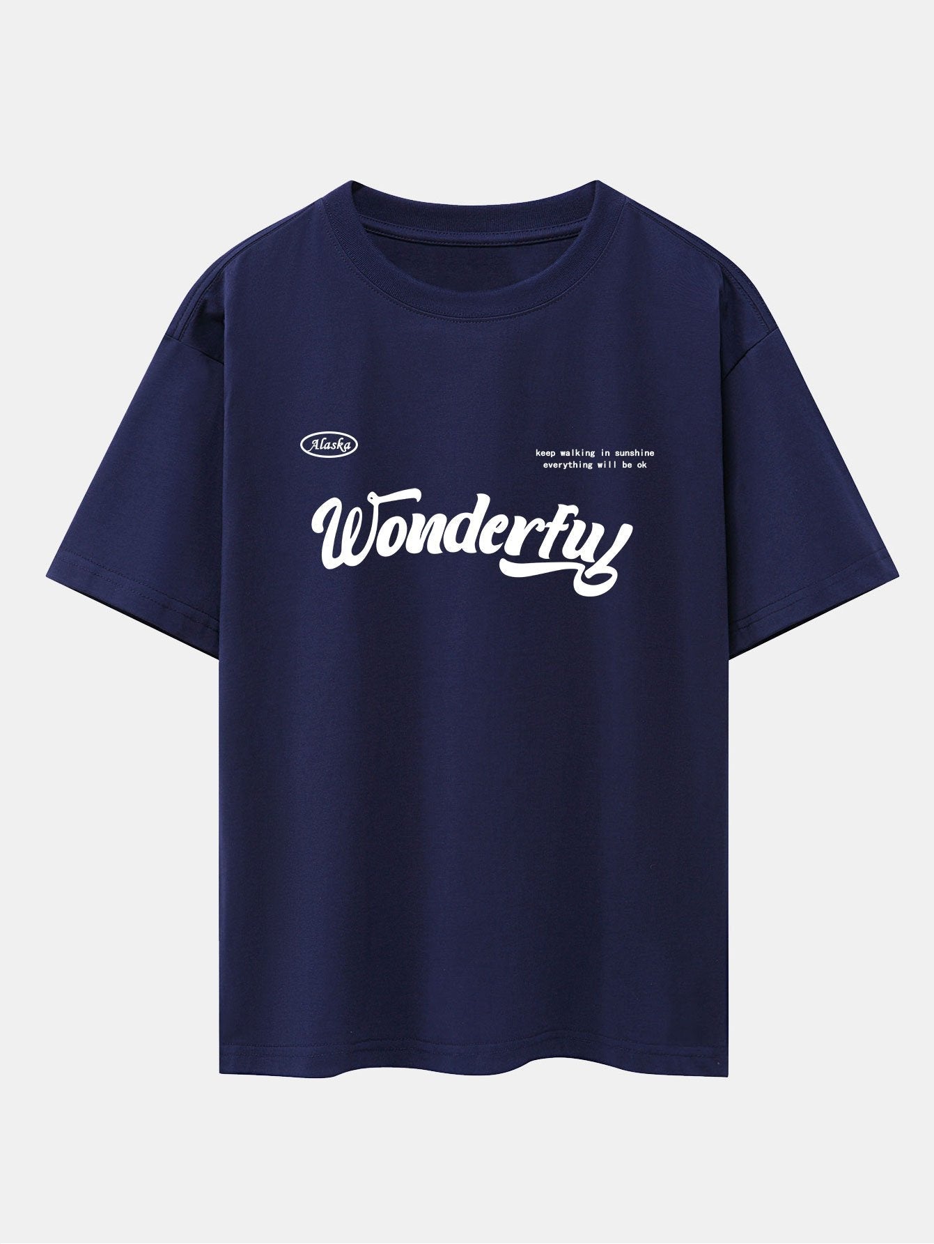 Wonderful Slogan Print Drop Shoulder Oversize T-Shirt
