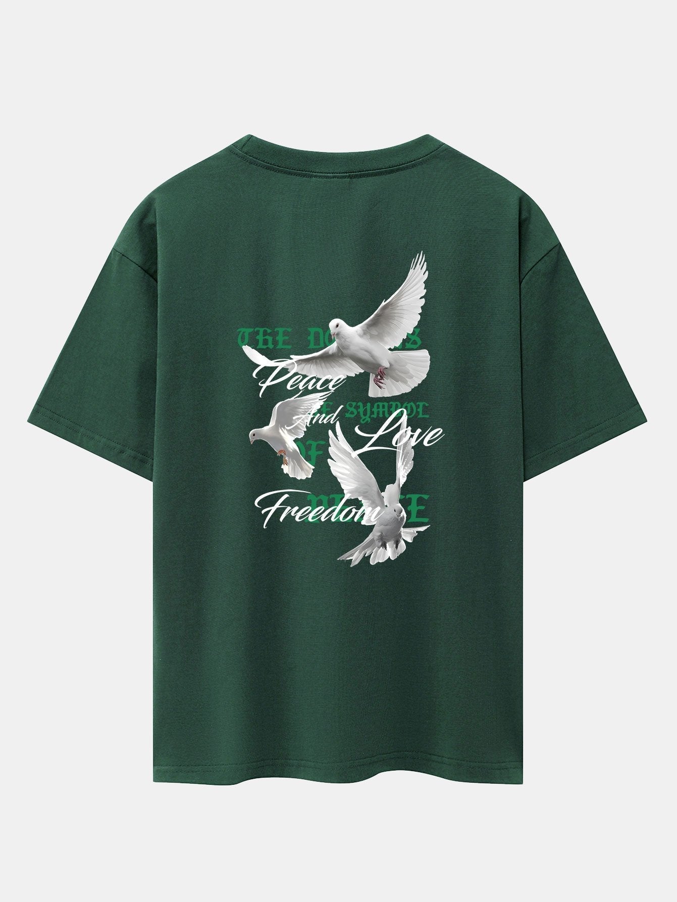 Dove Slogan Back Print Drop Shoulder Oversize T-Shirt