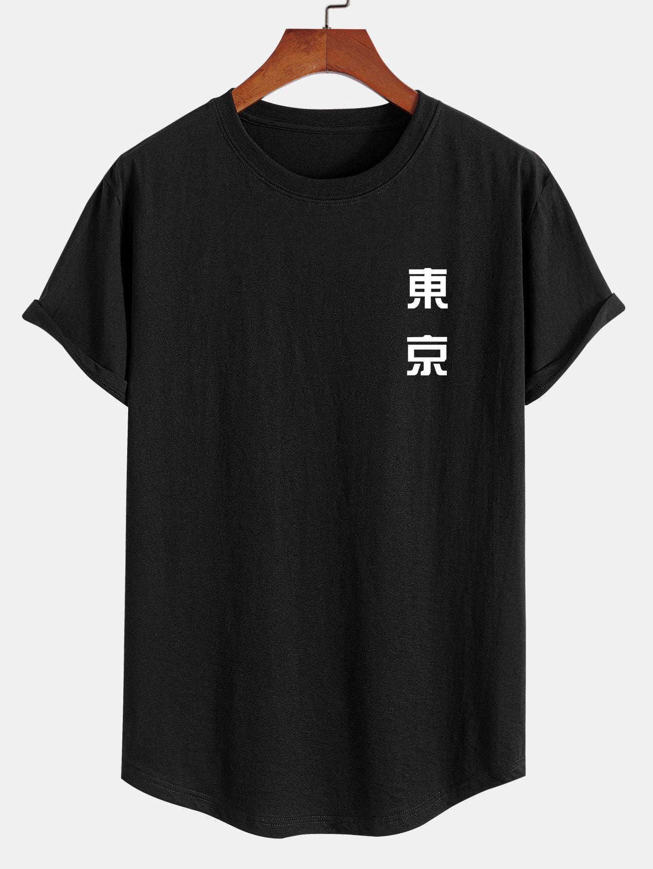 Tokyo Back Print Cotton Arc Hem T-Shirt