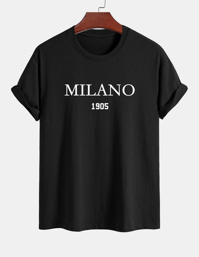 Regular Fit Milano Slogan Cotton T-Shirt