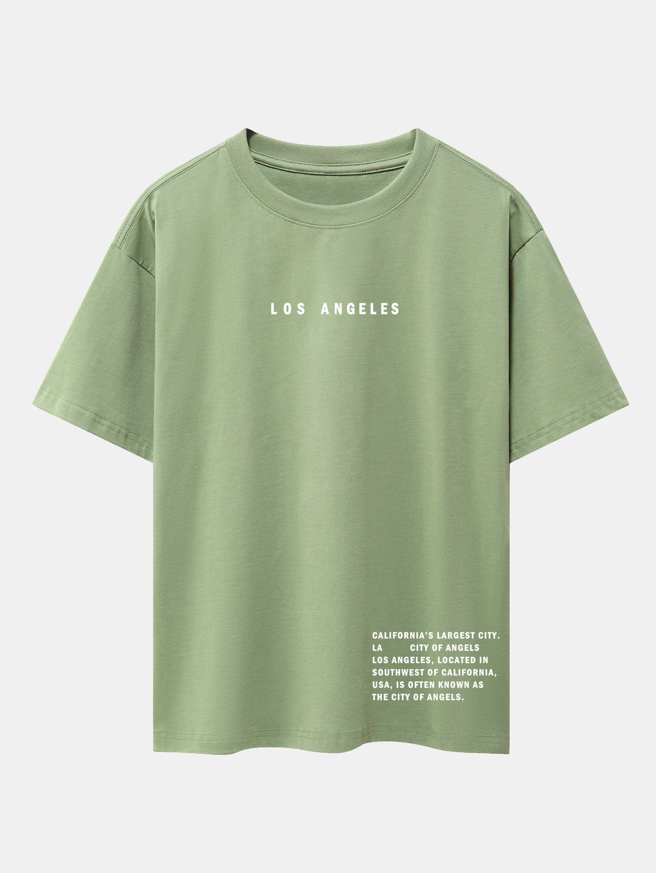 Los Angeles Slogan Print Drop Shoulder Oversize T-Shirt