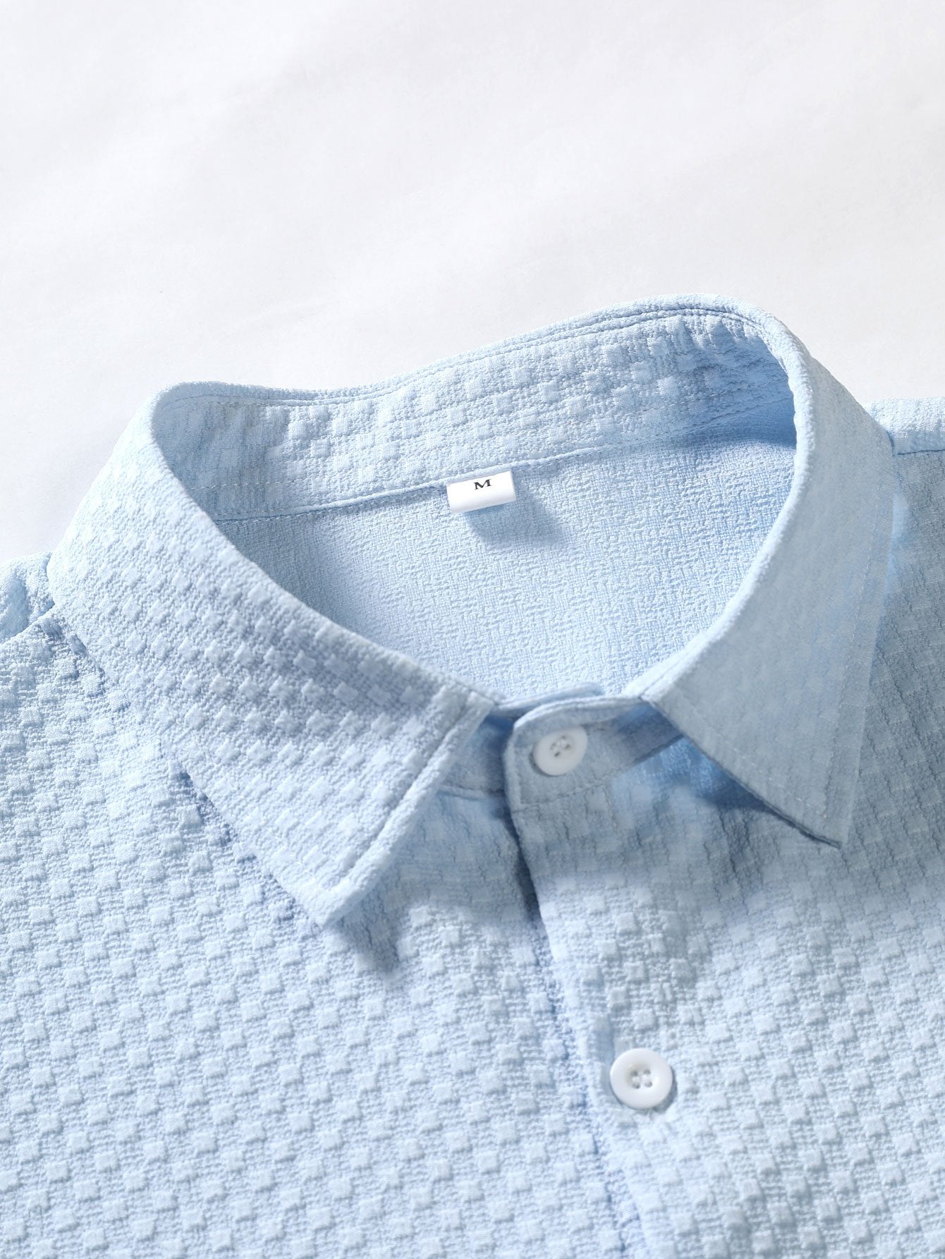 Checkerboard Jacquard Button Up Shirt