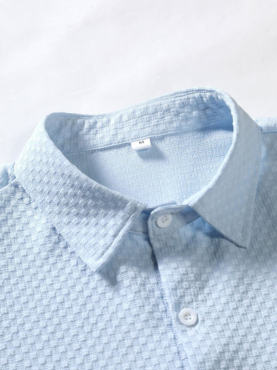 Checkerboard Jacquard Button Up Shirt